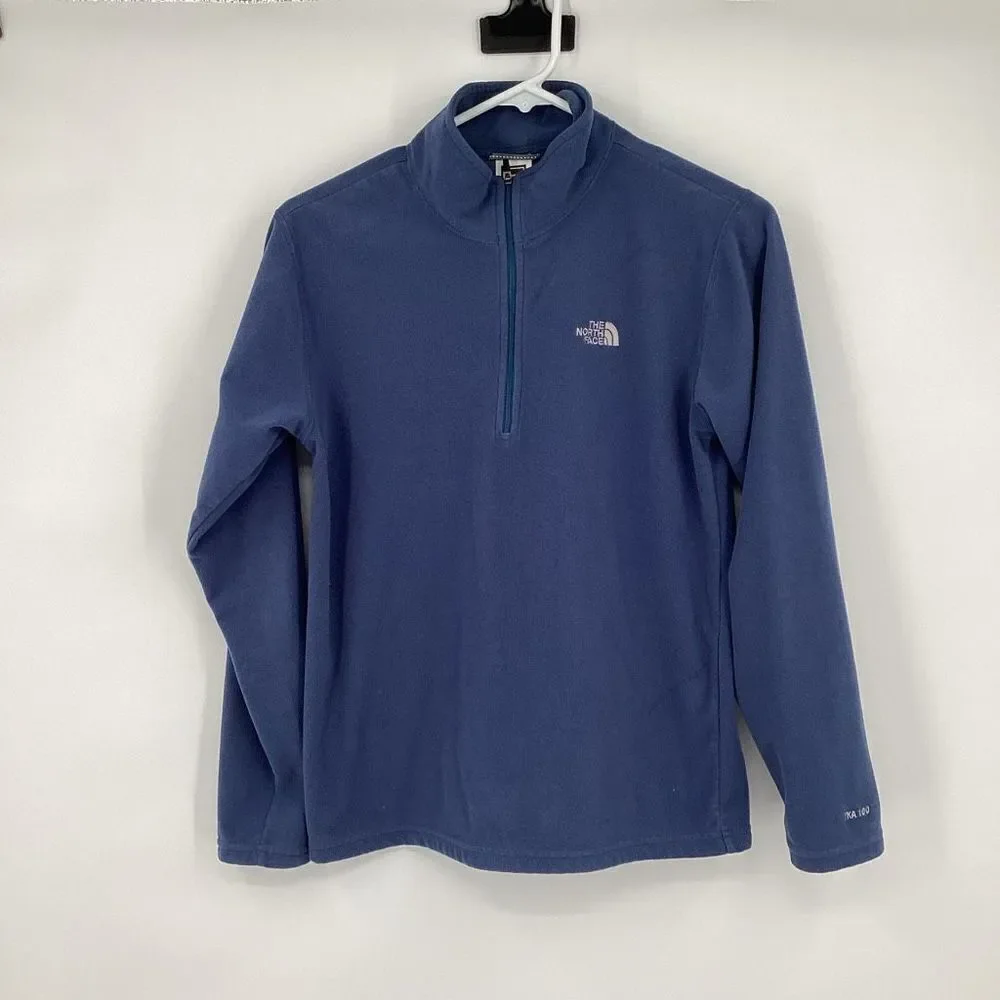 Boys The North Face 1/4 zip‎ Fleece Pullover Blue large
